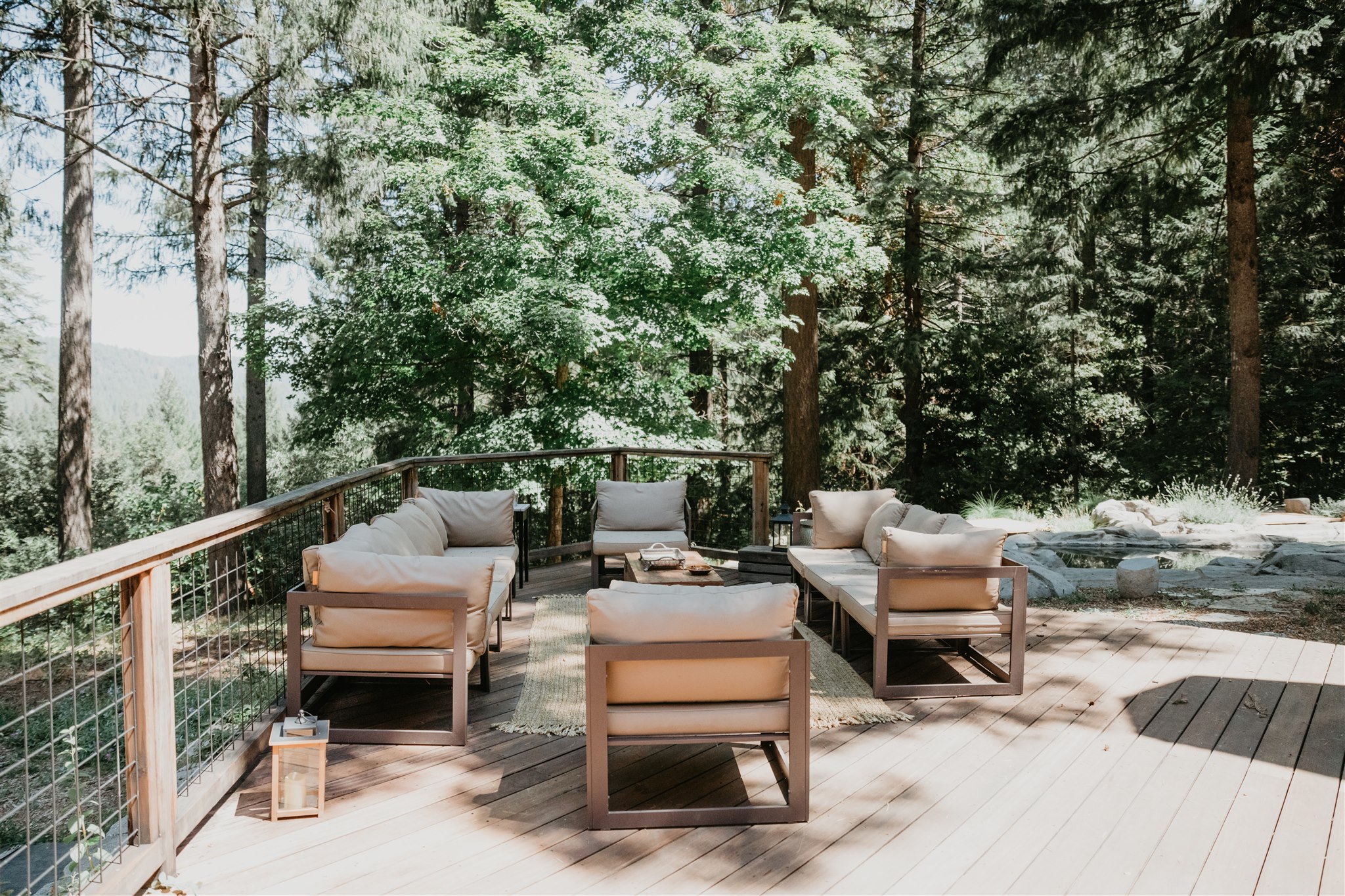A deck among the pines