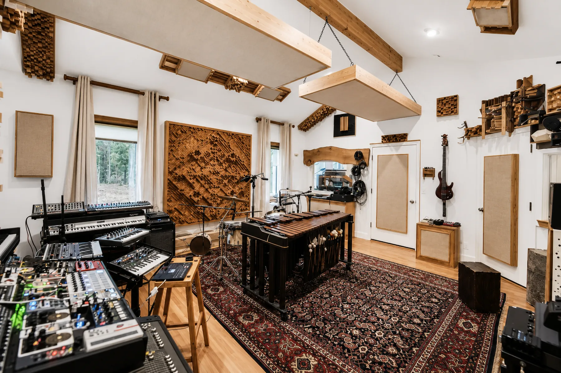 Madrone Studios, the on-site recording studio at Stone House Lodge